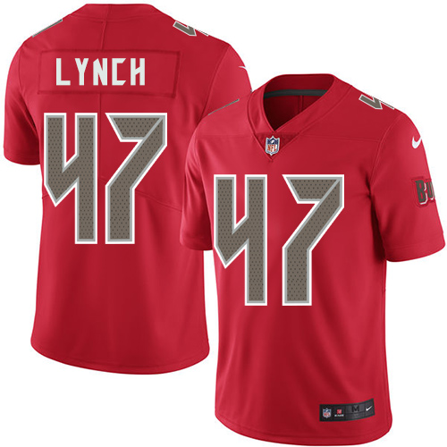 Nike Buccaneers #47 John Lynch Red Men's Stitched NFL Limited Rush Jersey - Click Image to Close
